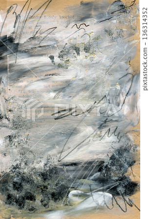 Vintage abstract paper sheet with rough torn edges. Worn antique paper texture. For interior design, prints, fabric or background. Vintage abstract paper sheet with rough torn edges. Worn antique paper texture. For interior design, prints, fabric or background. 136314352