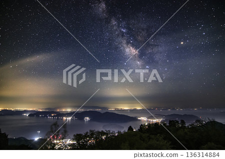 The Milky Way and Scorpio rising in the spring sky over the Setouchi Islands The Milky Way and Scorpio rising in the spring sky over the Setouchi Islands 136314884