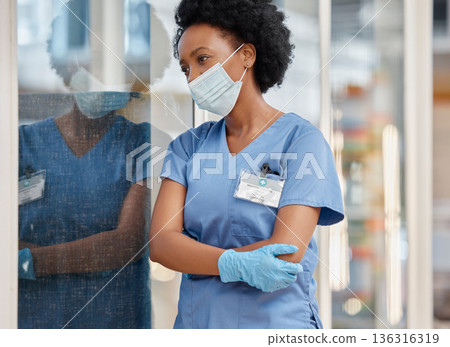 Surgeon mental health, depressed black woman or thinking about surgery fail, hospital accident or clinic crisis. Covid, problem or African female doctor sad with medical mistake, stress or healthcare Surgeon mental health, depressed black woman or thinking about surgery fail, hospital accident or clinic crisis. Covid, problem or African female doctor sad with medical mistake, stress or healthcare 136316319