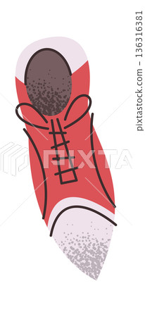 Red bowler shoe sticker design 136316381