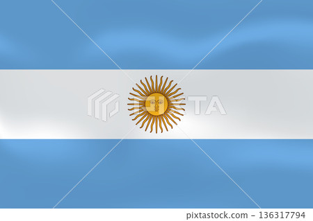 Argentina flag with wavy silk effect. Vector flag symbolizing national pride, identity, heritage, patriotism and authority 136317794
