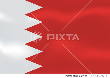 Bahrain flag with wavy silk effect. Vector flag symbolizing national pride, identity, heritage, patriotism and authority 136317804