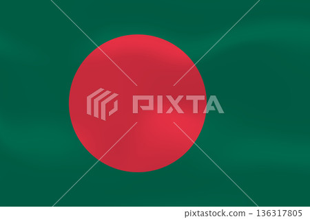 Bangladesh flag with wavy silk effect. Vector flag symbolizing national pride, identity, heritage, patriotism and authority Bangladesh flag with wavy silk effect. Vector flag symbolizing national pride, identity, heritage, patriotism and authority 136317805