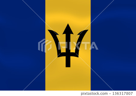 Barbados flag with wavy silk effect. Vector flag symbolizing national pride, identity, heritage, patriotism and authority 136317807