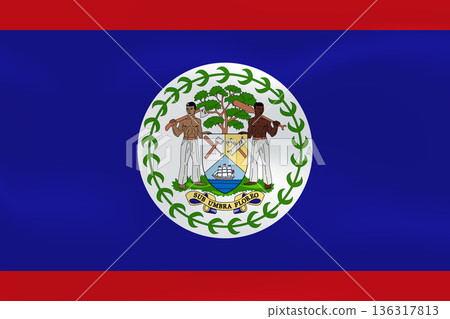 Belize flag with wavy silk effect. Vector flag symbolizing national pride, identity, heritage, patriotism and authority Belize flag with wavy silk effect. Vector flag symbolizing national pride, identity, heritage, patriotism and authority 136317813