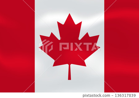 Canada flag with wavy silk effect. Vector flag symbolizing national pride, identity, heritage, patriotism and authority 136317839