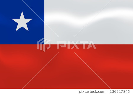 Chile flag with wavy silk effect. Vector flag symbolizing national pride, identity, heritage, patriotism and authority 136317845