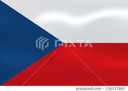 Czech Republic flag with wavy silk effect. Vector flag symbolizing national pride, identity, heritage, patriotism and authority 136317863