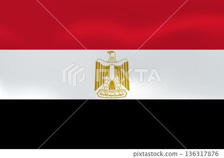 Egypt flag with wavy silk effect. Vector flag symbolizing national pride, identity, heritage, patriotism and authority Egypt flag with wavy silk effect. Vector flag symbolizing national pride, identity, heritage, patriotism and authority 136317876