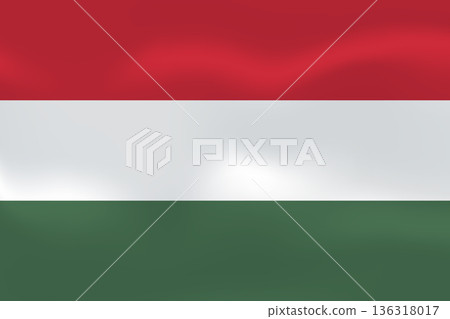 Hungary flag with wavy silk effect. Vector flag symbolizing national pride, identity, heritage, patriotism and authority 136318017