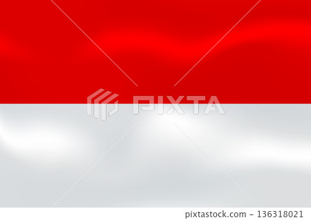 Indonesia flag with wavy silk effect. Vector flag symbolizing national pride, identity, heritage, patriotism and authority 136318021