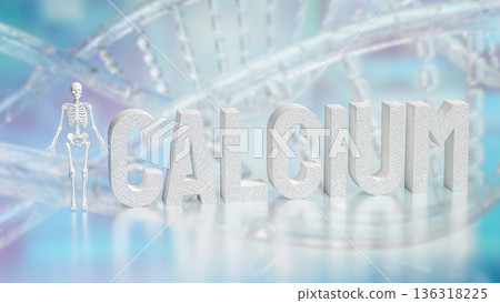 Calcium and Bone Health Medical Nutrition Concept 3d render. 136318225