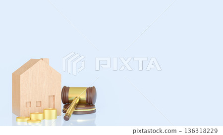 Real Estate Law and Property Investment Justice Concept 3d render. Real Estate Law and Property Investment Justice Concept 3d render. 136318229