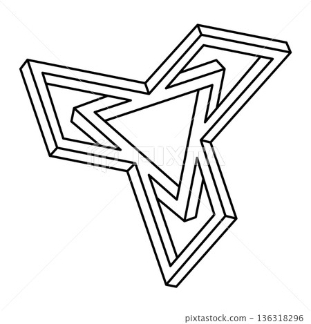 Geometric figures. Impossible shapes. Web design element. Optical illusion objects. Line design. Sacred geometry. Op art.  136318296