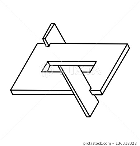 Geometric figures. Impossible shape. Web design element. Optical Illusion object. Line design. Op art. Sacred geometry.  136318328