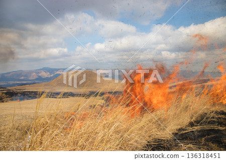 Aso open burning (Aso, Kumamoto Prefecture) Aso open burning (Aso, Kumamoto Prefecture) 136318451