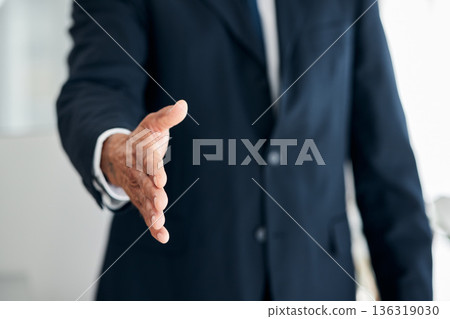 Handshake, offer and business person or lawyer introduction, deal and success or POV partnership. Corporate worker or employee shaking hands for meeting, interview or client negotiation and thank you Handshake, offer and business person or lawyer introduction, deal and success or POV partnership. Corporate worker or employee shaking hands for meeting, interview or client negotiation and thank you 136319030