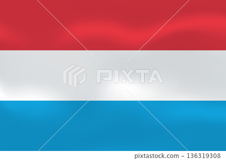 Luxembourg flag with wavy silk effect. Vector flag symbolizing national pride, identity, heritage, patriotism and authority 136319308
