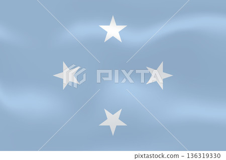 Federated States of Micronesia flag with wavy silk effect. Vector flag symbolizing national pride, identity, heritage, patriotism and authority 136319330