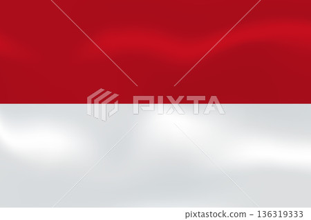 Monaco flag with wavy silk effect. Vector flag symbolizing national pride, identity, heritage, patriotism and authority Monaco flag with wavy silk effect. Vector flag symbolizing national pride, identity, heritage, patriotism and authority 136319333