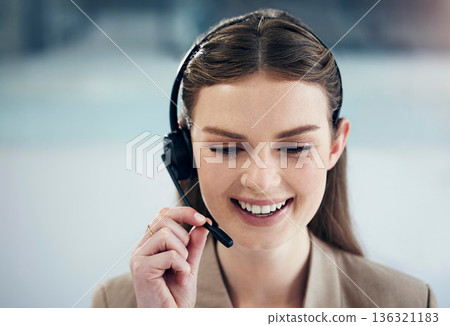Contact us, call center and woman with a smile, tech support and conversation with headphones, advice and help. Happy, female person and consultant with a headset, telemarketing and customer service Contact us, call center and woman with a smile, tech support and conversation with headphones, advice and help. Happy, female person and consultant with a headset, telemarketing and customer service 136321183