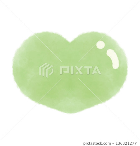 可愛的豐滿綠色心形圖案水彩插畫素材 可愛的豐滿綠色心形圖案水彩插畫素材 136321277