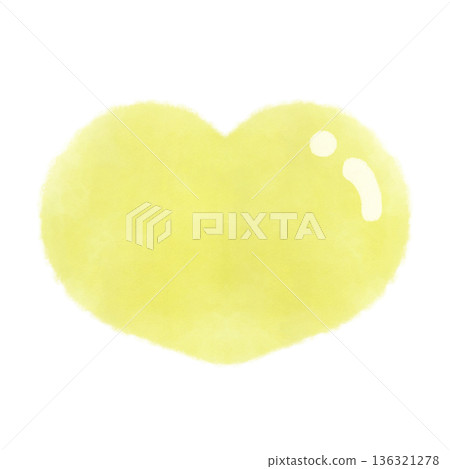 Cute plump yellow heart mark watercolor illustration material Cute plump yellow heart mark watercolor illustration material 136321278
