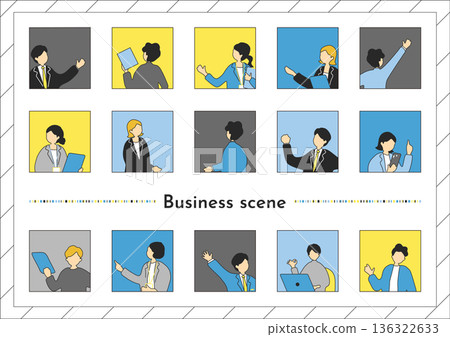 Business scene people icon collection Business scene people icon collection 136322633