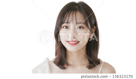 Portrait of a girl with a beautiful hairstyle Portrait of a girl with a beautiful hairstyle 136323170