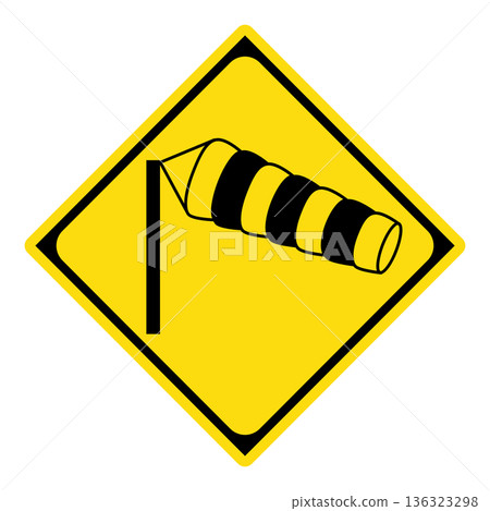 警告標誌：小心側風 136323298