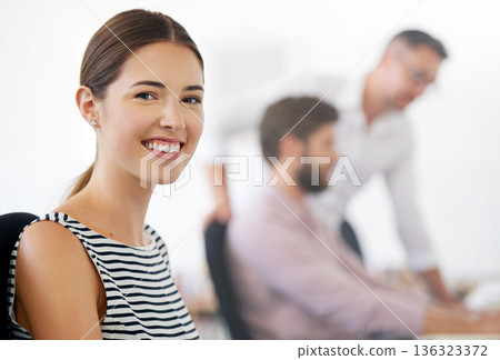 Happy, portrait and woman, creative designer or employee in startup company. Face, entrepreneur and design professional from Australia with pride for career, job and success mindset for business. Happy, portrait and woman, creative designer or employee in startup company. Face, entrepreneur and design professional from Australia with pride for career, job and success mindset for business. 136323372