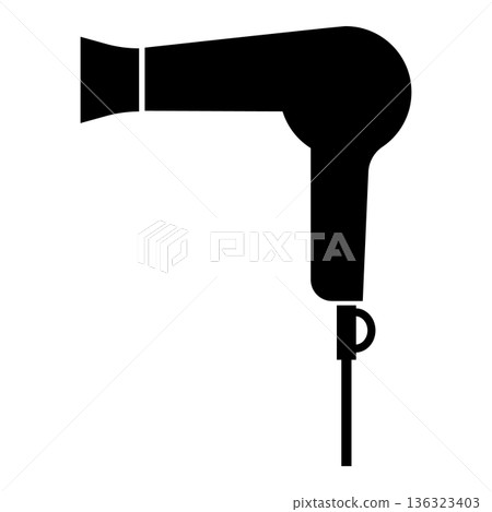 簡單的吹風機輪廓圖 簡單的吹風機輪廓圖 136323403