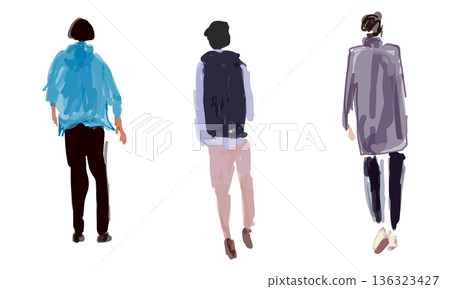 Set of 3 passersby (rough sketch/drawing) Set of 3 passersby (rough sketch/drawing) 136323427