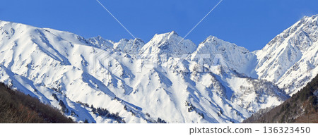 Northern Alps, Ushiro-Tateyama Mountain Range, Fukinoge in Winter 136323450