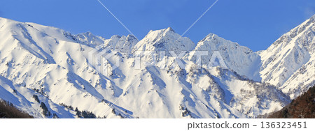 Northern Alps, Ushiro-Tateyama Mountain Range, Fukinoge in Winter 136323451