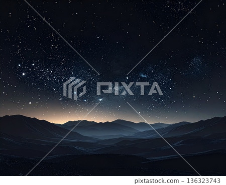 星系和繁星點點的夜景，給人太空感。 136323743