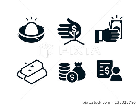 Investment icons set vector illustration 136323786