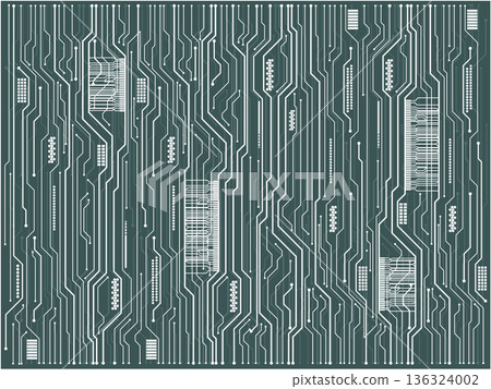 Modern electronic circuit abstract texture: digital circuit pattern on circuit board 136324002