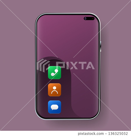 Modern Smartphone Homescreen UI With App Icons Modern Smartphone Homescreen UI With App Icons 136325032