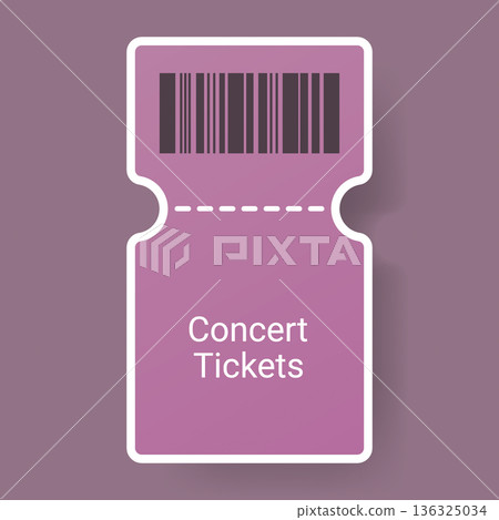 Concert Ticket Voucher Card Template With Barcode Design 136325034
