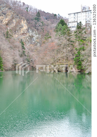 Rock cliffs, Lake Nakako, Minakami Town, Lake Akaya, Sarugakyo 136325080