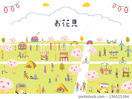 People enjoying cherry blossom viewing 136325164