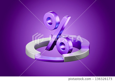 Percentage symbol on purple podium for sale offer 136326173