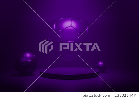 Purple stage with sphere for creative product design 136326447