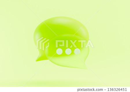3d green message icon for business communication and talk. 3d green message icon for business communication and talk. 136326451