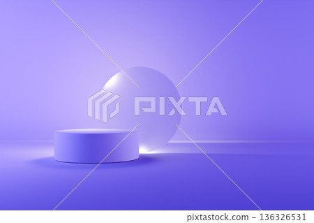 Blue sphere and podium for abstract product display Blue sphere and podium for abstract product display 136326531