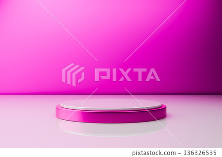 Magenta platform for high fashion product showcase 136326535