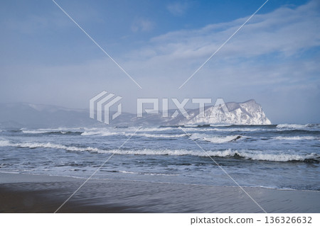 Stormy weather and capes on the Sea of Japan in winter Stormy weather and capes on the Sea of Japan in winter 136326632