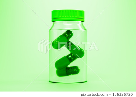 Green jar filled with dollar symbol coins on green 3d Green jar filled with dollar symbol coins on green 3d 136326720