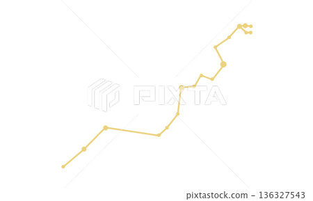 Illustration of the constellation line of Hydra (gold) 136327543
